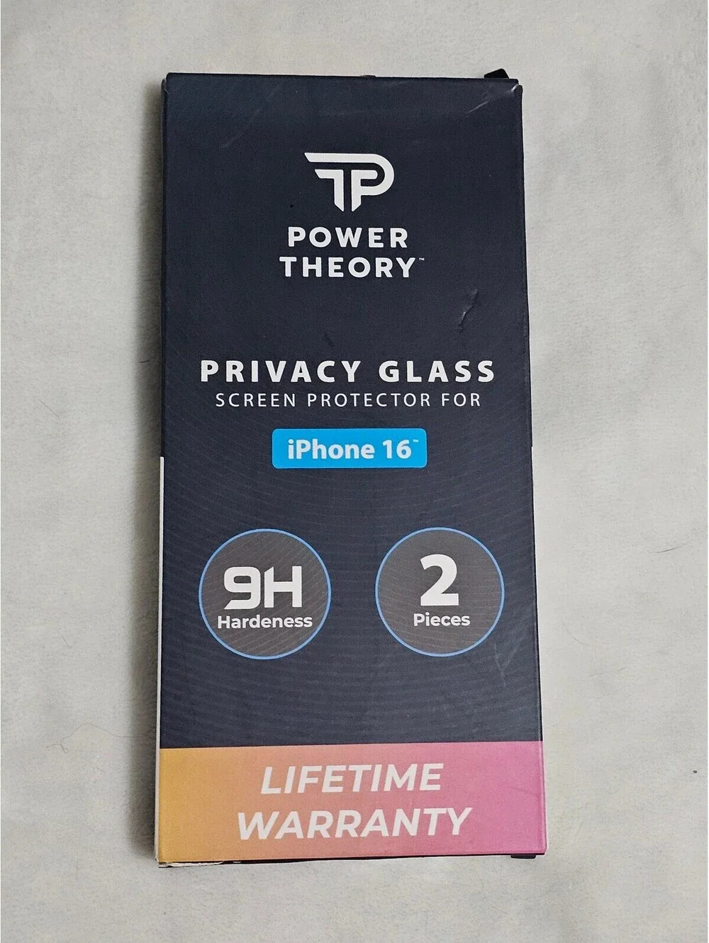 Power Theory Privacy Glass Screen Protector for iPhone 16 - 2 Pack